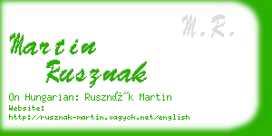 martin rusznak business card